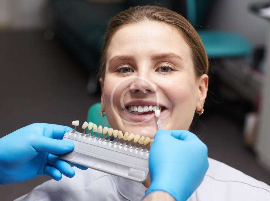 Woman receiving dental care from a dentist