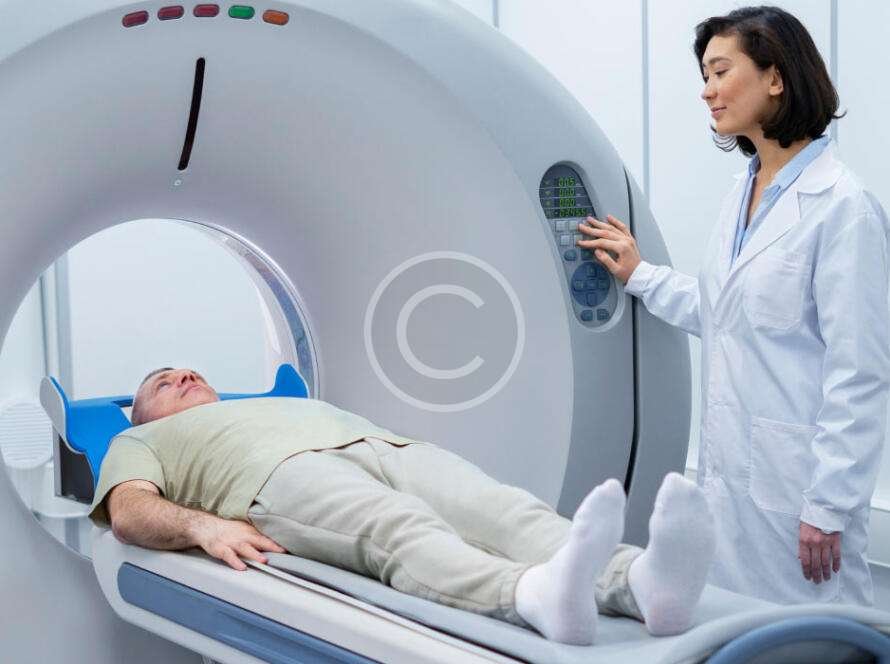 Patient undergoing an MRI scan