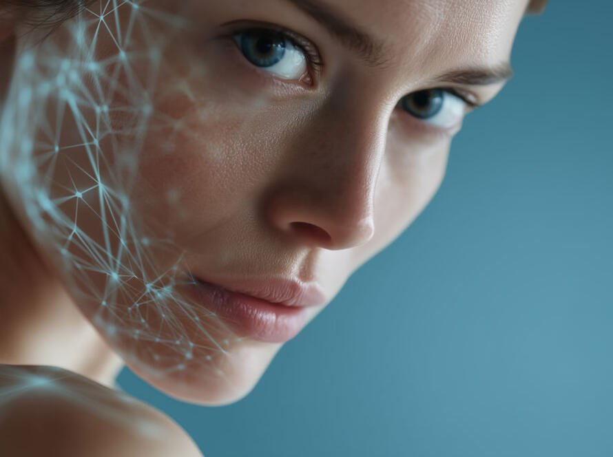 Woman with clear, healthy-looking skin